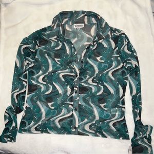 Printed long sleeve blouse